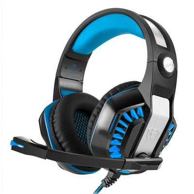 CamKing Casque de Jeu, GM-2 Game Headset, Casque stéréo Multi-Fonctionnel avec Microphone, Bass Surround et Douilles de mémoire Douce pour PS4, PC, Xbox One et téléphone Portable (Noir + Bleu) - Beewik-Shop.com