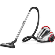 Deik Aspirateur, 800W Aspirateur sans Sacs Cyclonique, 18Kpa Powerful Compact Aspirateur Traîneau le Système de 4 Filtration, Rayon de Travail de 7,5M, Noir et Rouge - Beewik-Shop.com