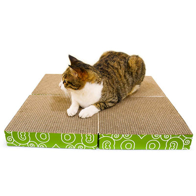 4 En 1 Echelle Griffoir Chat Chaton Original En Carton Ondulé Solide Ecologique Vert Planche A Griffer Grattoir Lit Jouet De Combinaison Espace De Détente Pour Chats Avec Une Paquet De Cataire /Herbe A Chat - Beewik-Shop.com