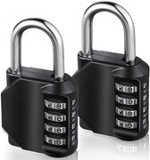 [2 pièces] 4-Digit Cadenas à combinaison, Diyife Serrure Combinée, Métal étanche et Fermoir Combiné en acier plaqué - Noir - Beewik-Shop.com