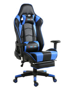 Storm Racer Grande Taille Racing Chaise de Gaming Dossier Haut Siège et Réglable Repose-pied Avec Têtière Support Lombaire Flexible Idéal Pour Chaise (Bleu-S) - Beewik-Shop.com