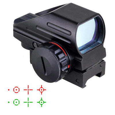 Réflecteur tactique multi-optique Holographique à point rouge et vert de IRON JIA à 4 réticules différents - Beewik-Shop.com