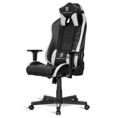 EMPIRE GAMING – Chaise Gamer Mamba Blanc et Noir inclinable - Ergonomique et Confortable - Réglable en Hauteur - Accoudoirs 3D réglables - Coussins lombaires et Nuque Inclus - Beewik-Shop.com