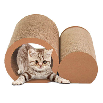 2 En 1 Tunnel Original Griffoirs Jouet Chat Chaton Carton Ondulé Solide Planche Poteaux A Griffer Maison Lit Jouet De Combinaison Grattoir Pour Chats Avec Une Paquet De Cataire /Herbe A Chat - Beewik-Shop.com