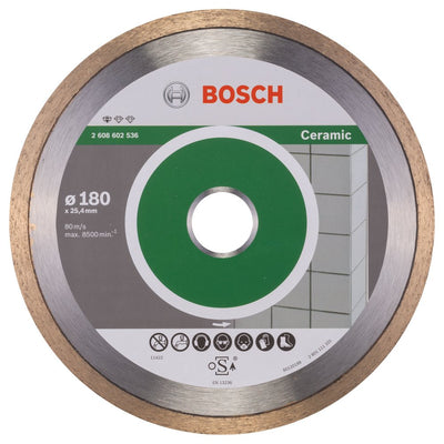 Bosch 2608602536 Disque à tronçonner diamanté standard for ceramic 180 x 25,40 x 1,6 x 7 mm - Beewik-Shop.com