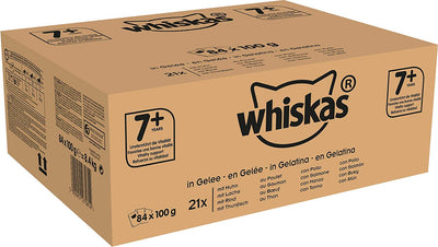 Whiskas Sachets Fraîcheur Stérilisé pour Chats Adulte Sélection Mixte en Gelée 84 x 100 g - Beewik-Shop.com