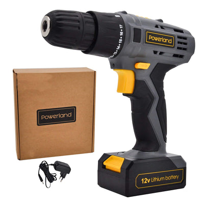 Powerland Perceuse-Visseuse sans fil 12 V Li with batteries technologie Tournevis Puissant Jaune et Gris Avec Arrêt rapide ……… … - Beewik-Shop.com