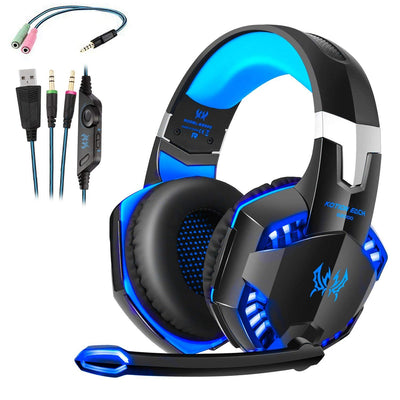 Micro Casque Gaming PS4,Casque Gamer Xbox One avec Micro Anti Bruit LED Lampe Audio Stéréo Basse avec Micro 3.5mm Jack pour PS4/ Xbox One/PC/Mac/Nintendo Switch/Ordinateur/Tablette/Smartephone - Beewik-Shop.com