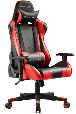 GTPLAYER Chaise de Gaming PC Racing Chaise de Bureau en Cuir synthétique réglable en Hauteur Design Ergonomique avec accoudoirs réglables et Fonction Bascule - Beewik-Shop.com