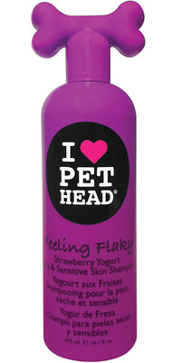 Pet Head Chien Shampooing Feeling Flaky pour Peaux Sèches et Sensibles Parfum Yaourt aux Fraises 475 ml - Beewik-Shop.com