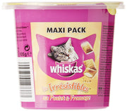Whiskas Les Irrésistibles Maxi au Poulet et au Fromage Friandises pour Chats Boîte de 105 G - Pack de 10 - Beewik-Shop.com