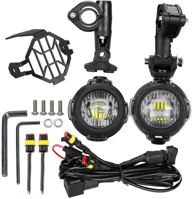 Feux Additionnels LED pour moto, Phare antibrouillard et Housse de Protection avec un Câblage de Moto, LITTOU 40 W 3000LM 6000 K (set1) - Beewik-Shop.com