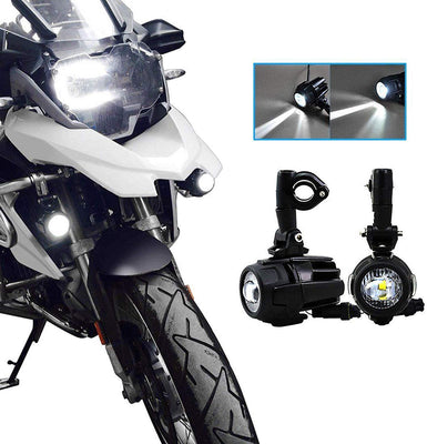 2 x LED Phare Auxiliaire Lampe Avant Feux Brouillard 40W IP67 DRL avec Support pour R1200 GS X-ADV 750 Universal Moto - Beewik-Shop.com