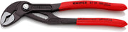 KNIPEX 87 01 180 Cobra® Pince multiprise de pointe grise atramentisée gainées en plastique antidérapant 180 mm - Beewik-Shop.com