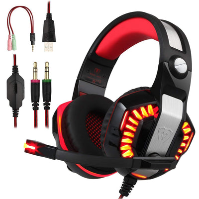 BlueFire Casque Gamer, PS4 Casque Audio Filaire avec Micro Basse Stéréo LED Lumière Contrôle du Volume pour Playstation 4/PC/Xbox One S/Nintendo Switch/Téléphones Mobiles (Rouge) - Beewik-Shop.com