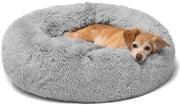 Fewao Lit pour Animal Domestique Extra Doux / Coussin de Couchage pour Chien Rond Ovale en Polaire, Lavable 60 cm ou 50 cm Blanc Gris Taille M - Beewik-Shop.com