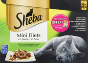 Sheba Double Délice Sachets fraîcheur aux Viandes et aux Poissons en Sauce 12x85g - Lot de 4 (48 Sachets fraîcheur) - Beewik-Shop.com