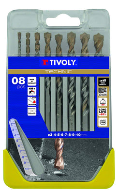 TIVOLY 10960570001 - CLIPSTER B44 TECHNIC Brocas HORMIGÓN TECHNIC GRADUADAS ø 3-4-5-6-7-8-9-10 mm - Beewik-Shop.com