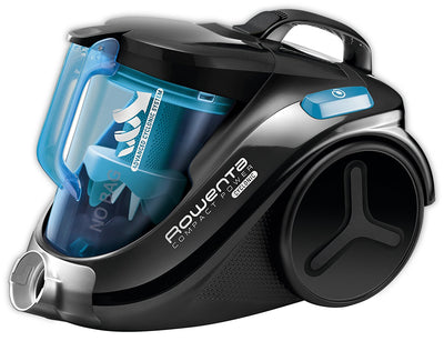 Rowenta RO3731EA Aspirateur Traineau Sans Sac Compact Power Cyclonic Efficacité Energétique A Sols Durs 750W Noir et Turquoise - Beewik-Shop.com