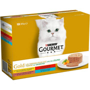 Gourmet Gold Les Terrines aux Légumes Multivariétés - 12 x 85 g - Boîtes pour Chat Adulte - Lot de 8 - Beewik-Shop.com