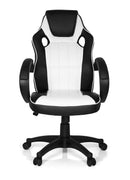 MyBuero chaise gaming, fauteuil gamer GAMING ZONE PRO 100 simili cuir noir/blanc, avec accoudoirs, dossier haut - Beewik-Shop.com