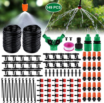 Emooqi Système d'irrigation Jardin, 149 Pcs Micro Irrigation Goutte à Goutte Kit Arrosage Automatique,Systeme Arrosage Aoutte a Goutte Irrigation de Jardin pour Plantes -30M Tuyau Goutte à Goutte - Beewik-Shop.com