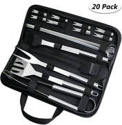 Fixget 20 PCS Outil de Barbecue, Acier Inoxydable Barbecue Outils Ensembles ustensile de Cuisine Set BBQ Grill Outils kit Accessoires Barbecue avec (20 PCS) - Beewik-Shop.com