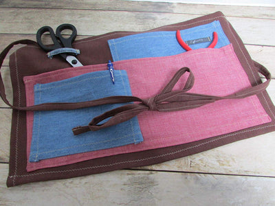 Tablier de jardinage fait main, tablier de bricolage en lin jeans 45 x 27 cm, Cadeaux anniversaires, cadeaux jardinagel, cadeaux maman, cadeaux bricolage - Beewik-Shop.com