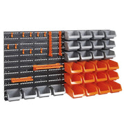 VonHaus 44 Piece Wall Mounted Pegboard Hook, Storage Bins and Panel Set - DIY Garage Storage Wall Mount System with Rack and Bin Accessories - Tool, Parts and Craft Organizer - Beewik-Shop.com