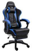 DOWINX sedia Gaming Ergonomique pour Chaise de Jeu pour Ordinateur avec Support Lombaire de Massage, Fauteuil de Style Course, chaises en Cuir E-Sports Gamer avec Repose-Pieds rétractable (Noir&Bleu) - Beewik-Shop.com