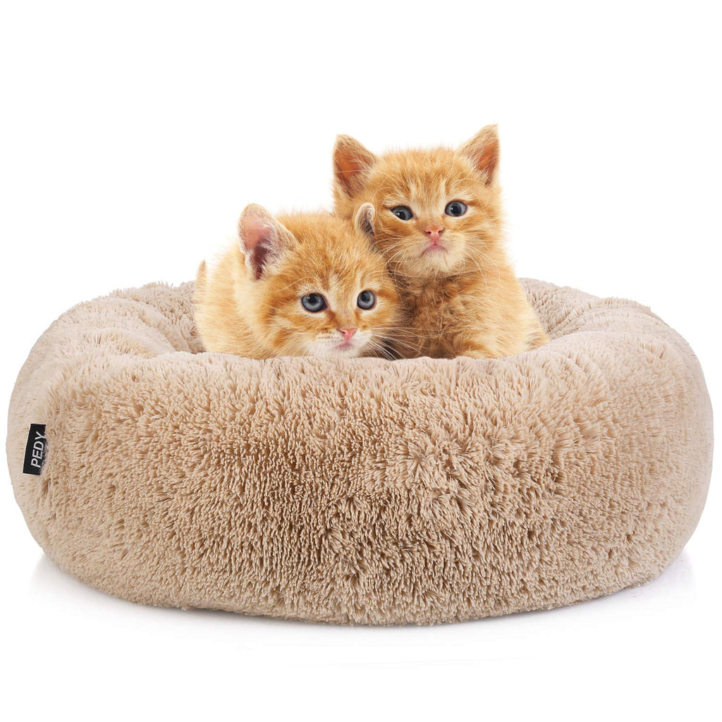 Pedy Panier Chat Lit Pour Chaton Doux Panier Pour Chat Et Petit Chien Doux Et Lavable Niche Interieure Lavable 59 59cm Tapis Anti Derapant Doux Et Tapis Souple Coussin Amovible Brun Clair