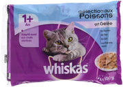 Whiskas Set DE 13 x 4 Sachets Fraîcheur aux Poissons en Gelée pour Chat 1+ 100 g - Beewik-Shop.com