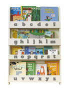 Tidy Books ® -Bibliotheque Enfant avec Alphabet | Meuble de Rangement pour Livres | Style Montessori | Blanc Casse | Bois | 115 x 77 x 7 cm | Ecoresponsable | Fait Main | L'Originale depuis 2004 - Beewik-Shop.com