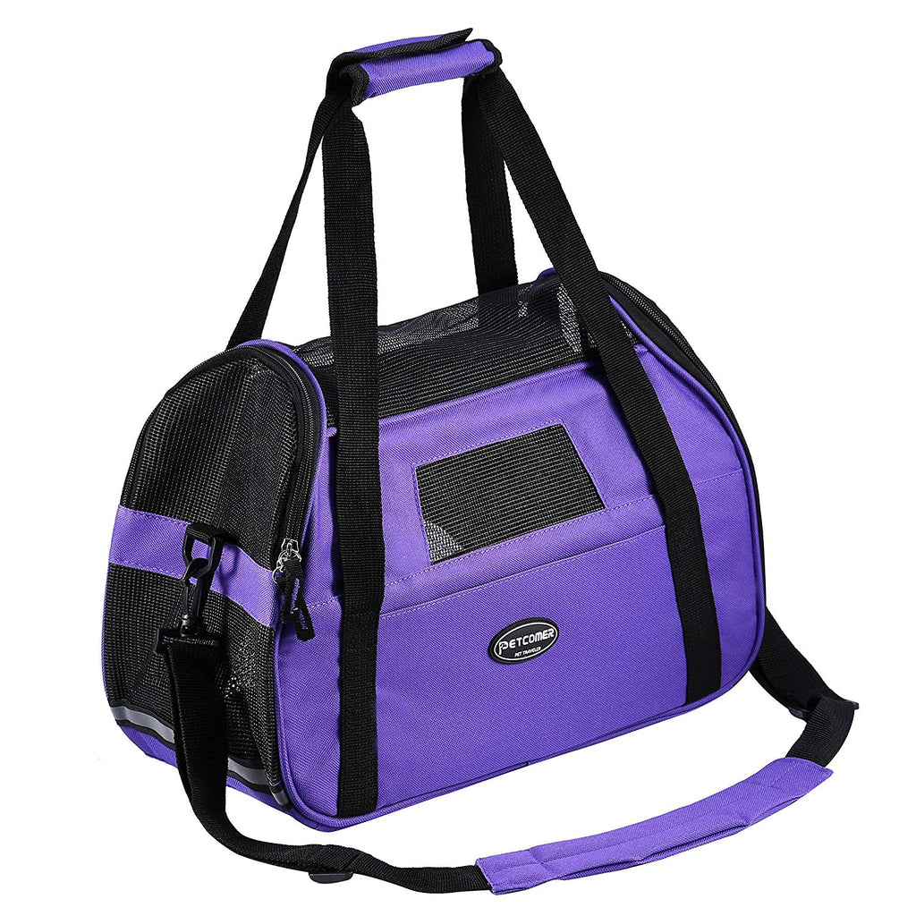 Kaka Mall Sac De Transport Pour Chat Sac A Main Bandouliere Demontable Lavable Pliable Pour Chat Chaton Petit Chien Lapin Animal De Compagnie Homologue Avion 48 25 34cm Violet Beewik Shop