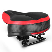 Grand coussin de selle de vélo imperméable et respirant à ressort réfléchissant et absorbant les chocs Noir et rouge - Beewik-Shop.com