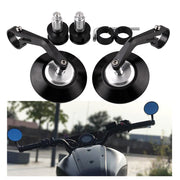 Rétroviseur rond CNC 7/8" pour motocyclette Rétroviseur de guidon Bouchon de fin de course de couleur noir - Beewik-Shop.com