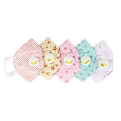 Masque pour enfants en tissu de coton avec soupape respiratoire, Masque anti-poussière pour la bouche Masque pour enfants de dessin animé 5pcs/set (couleur aléatoire) - Beewik-Shop.com