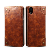 Simple baroque Flip Case horizontal en cuir, avec support et carte Machines à sous et porte-monnaie (Marron clair) - Beewik-Shop.com