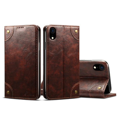 Simple baroque Flip Case horizontal en cuir, avec support et carte Machines à sous et porte-monnaie (Marron foncé) - Beewik-Shop.com