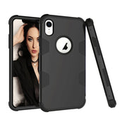 For iPhone XR PC+ Silicone 2 in 1 Hit Color Tri-proof Shockproof Dustproof Anti-fall Protective Cover Back Case - Beewik-Shop.com