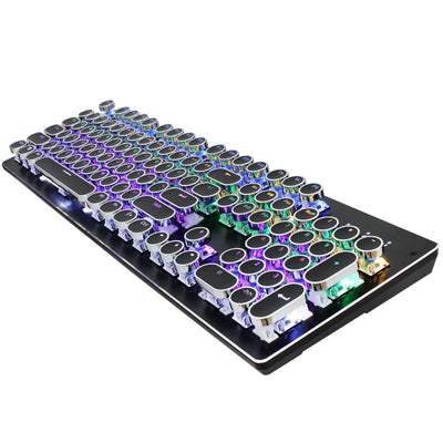 Clavier de jeu filaire à Sensation mécanique Multi-effet rétro-éclairé Mode USB 104 Keycaps pour PC et Mac Gamers noir - Beewik-Shop.com