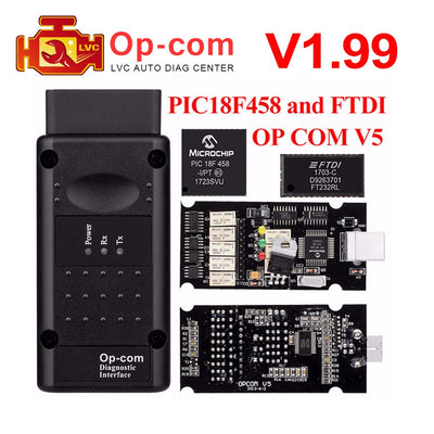 Opcom V1.99 avec PIC18F458 FTDI op-com V 1.99 OBD 2 outil de Diagnostic automatique pour Opel op com peut BUS V1.70 peut être mise à jour flash - Beewik-Shop.com