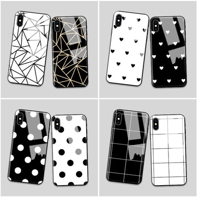 Étui pour iphone 7 8 Plus 6 6s 6plus Dessin Animé Peint Couverture Arrière En Verre Trempé Téléphone Sacs étuis pour iphone 11 Pro Max X XS XR - Beewik-Shop.com