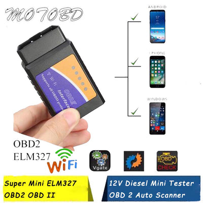 Mini appareil de contrôle Diesel 12V OBD 2 Scanner de Diagnostic automatique le plus récent Original V1.5 Mini ELM327 OBD2 OBD II Bluetooth WIFI ELM 327 - Beewik-Shop.com