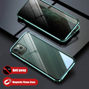Confidentialité Magnétique Verre coque de téléphone Anti Peep Écran Protecteur pour iPhone 11 Pro Max 6 7 8 Plus X XS XR Aimant Housse - Beewik-Shop.com
