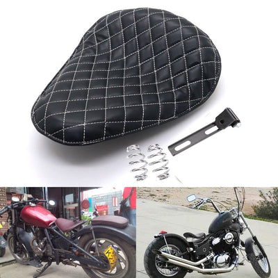 Siège conducteur solitaire de style motocyclette en diamant avec ressort pour Harley Chopper Bobber Custom Sportster Dyna XL 883 1200 72 48 - Beewik-Shop.com