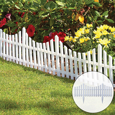 12 pièces plastique bordure de jardin clôture clôture Pannels extérieur paysage décor bordure cour facile à installer insérer sol Type 610x330mm - Beewik-Shop.com