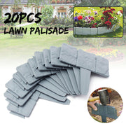 20 pièces gris jardin clôture bordure pavé pierre effet plastique pelouse bordure plante bordure décorations fleur lit bordure - Beewik-Shop.com
