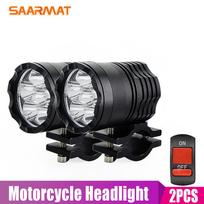 SAARMAT 2 pièces 8000Lm/set moto phare LED étanche conduite Spot phare antibrouillard moteur accessoires 6000 K blanc 12 V - Beewik-Shop.com