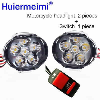 Phare Moto Scooter brouillard projecteur LED Moto ATV 12 V 6500 K Moto travail Spot lumière phare blanc DRL voiture phare - Beewik-Shop.com